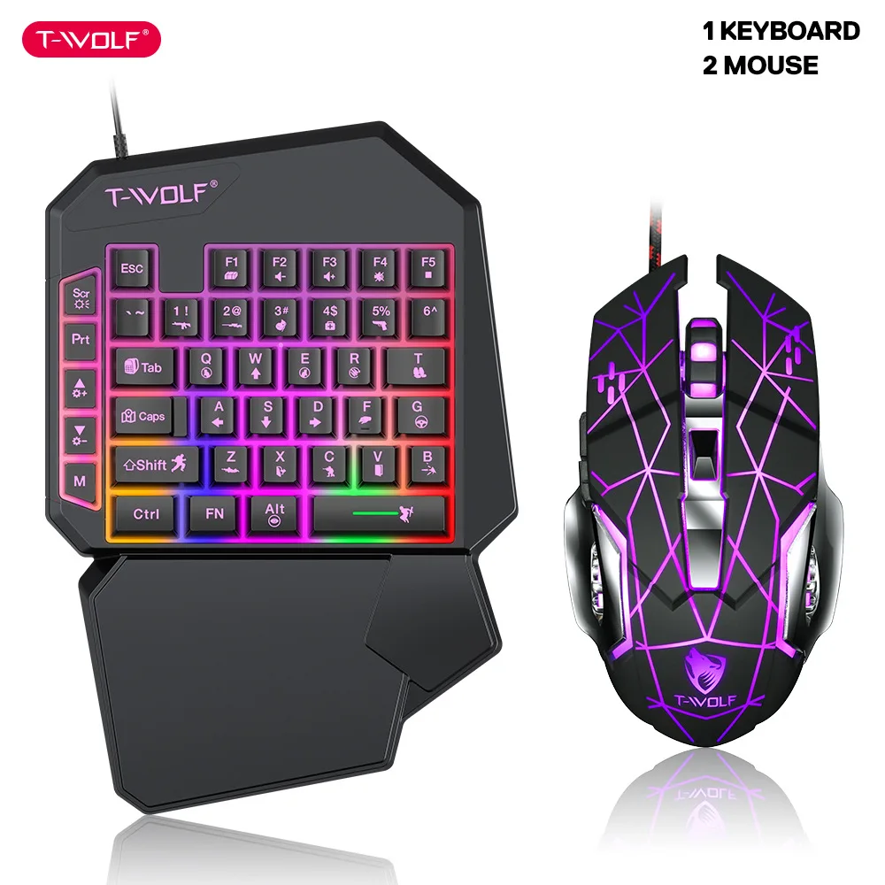 Gaming Accessories For Mobile - T-WOLF TF900 клавиатура для одной руки,