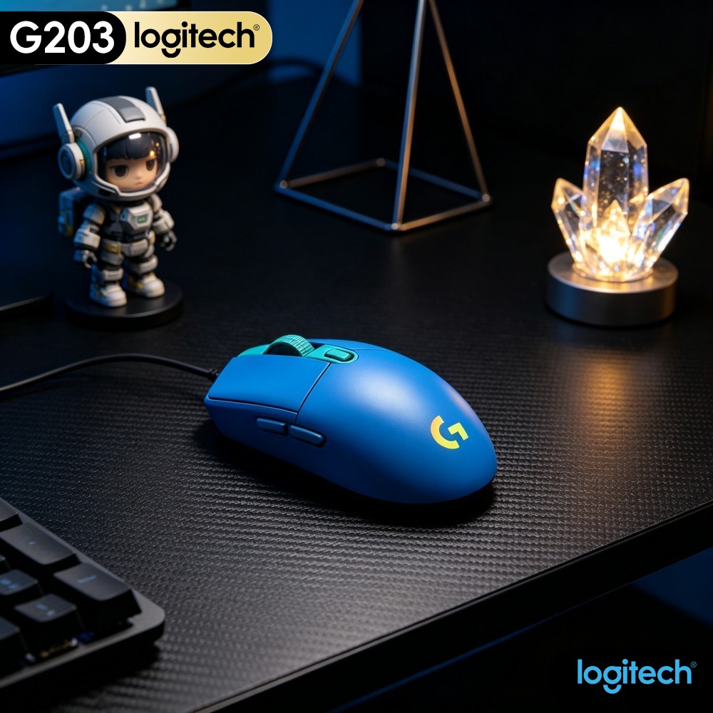 Logitech Mouse G203 - Проводная игровая мышь Logitech G203: плавное