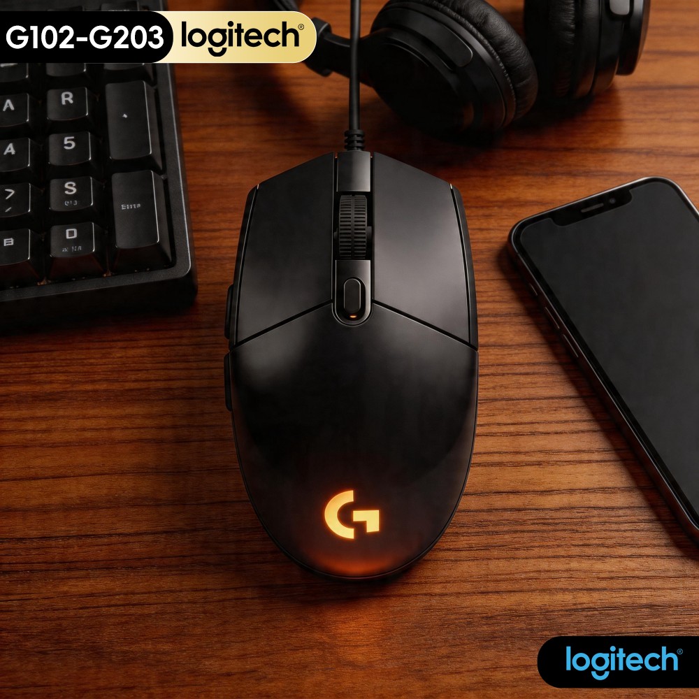 Logitech Mouse G203 - Игровая мышь Logitech G203, классический черный